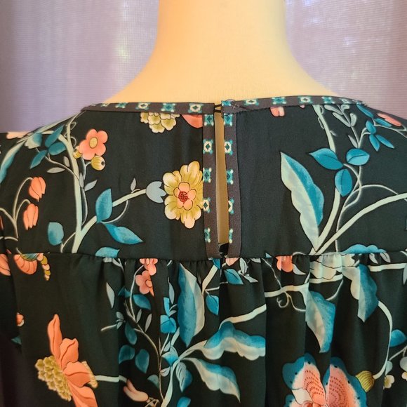 Ann Taylor Loft Vine Ruffle Shirt Dress Petite Sm - Picture 6 of 7